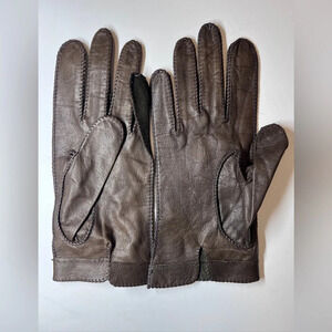 Genuine Leather Brown Winter Gloves